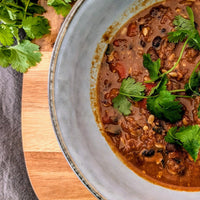 Sweet Potato & Black Bean Chilli with Sunflower Seeds